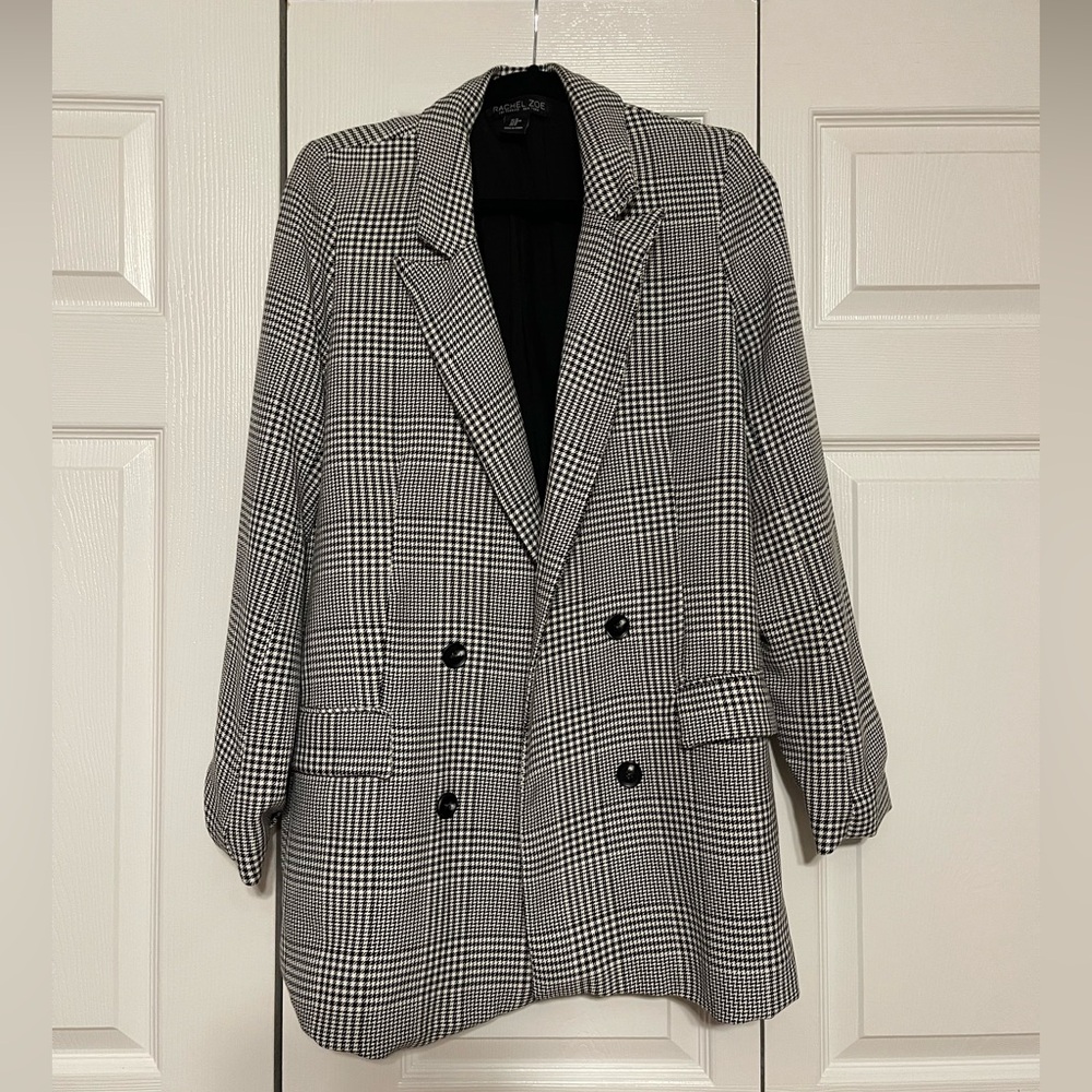 Black and White Plaid Blazer
